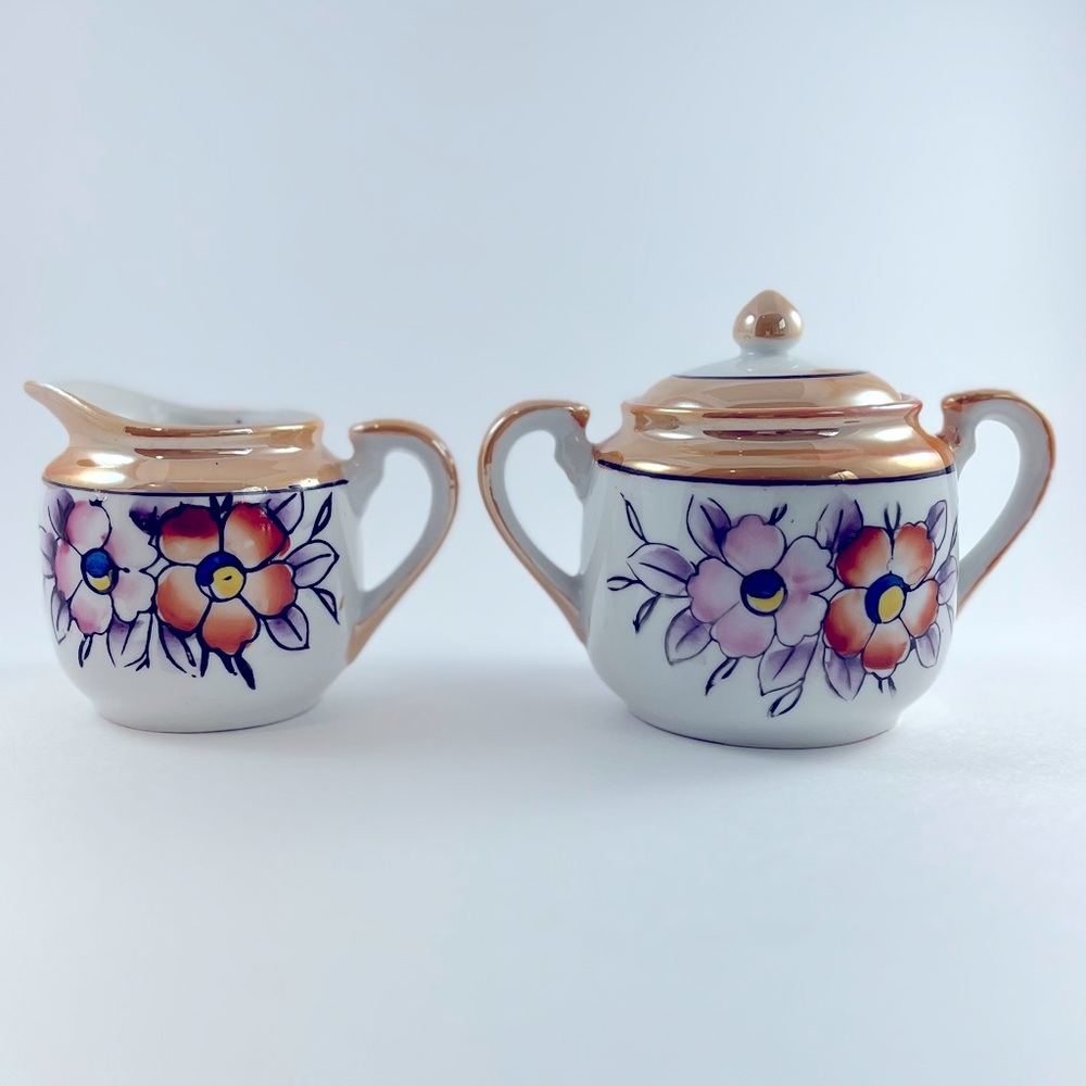 Vintage Trico Lusterware Sugar and Creamer Set Made in Japan